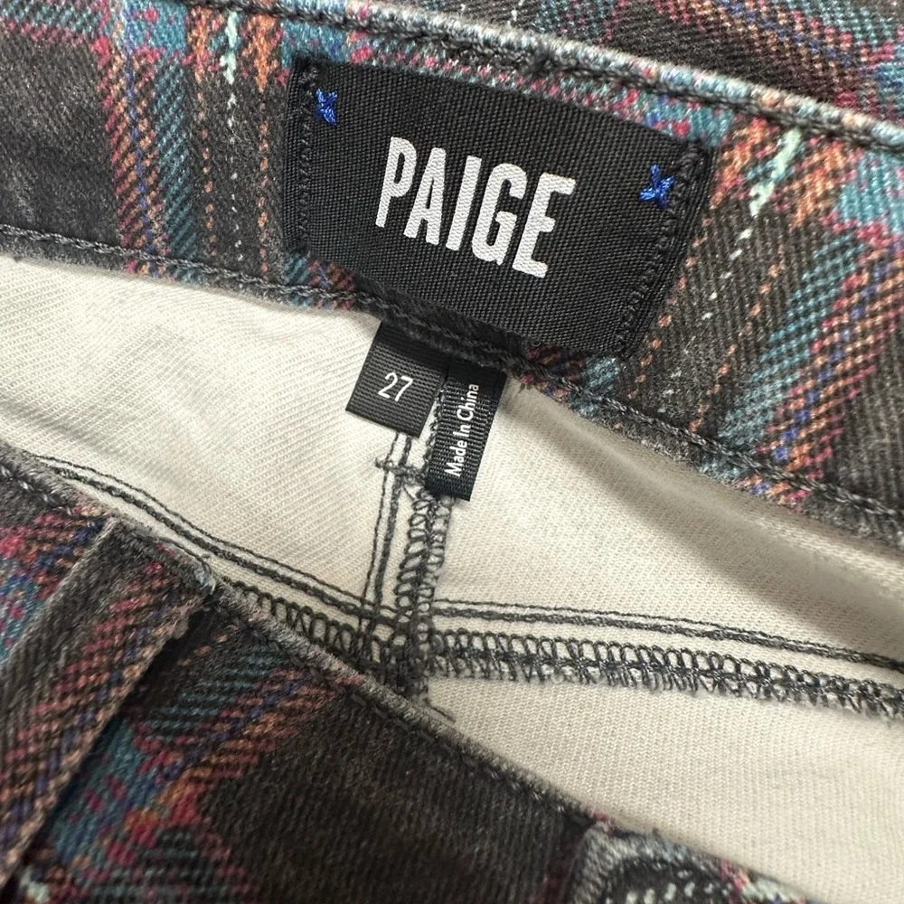 Paige Women’s 27 Denim Plaid Skinny Cotton Elastine Pockets Hoxton Ankle - Picture 8 of 9
